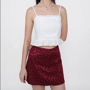 NWT Audrey Lace Trim Panelled Top in White